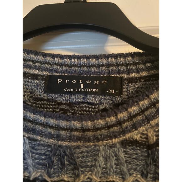 GUC Protege Collection Men's Crew Neck Sweater Patterned Blue Size XL - Picture 2 of 5